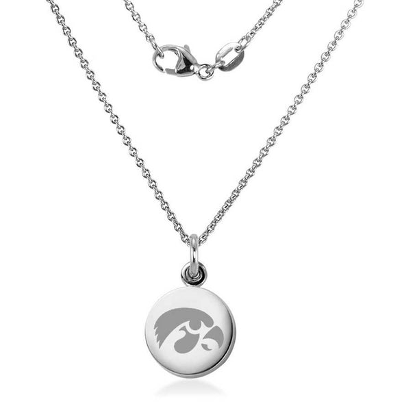 University of Iowa Necklace with Charm in Sterling Silver Shot #1