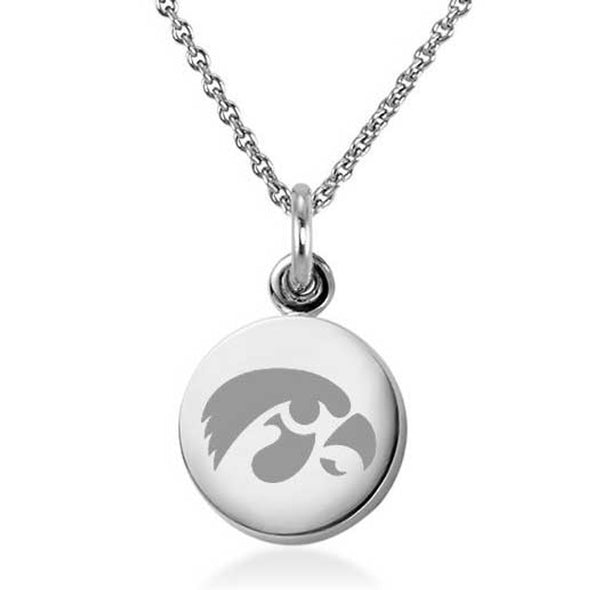 University of Iowa Necklace with Charm in Sterling Silver Shot #2