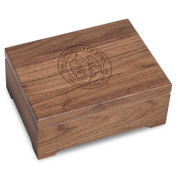University of Iowa Solid Walnut Desk Box Shot #1