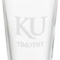 University of Kansas 16 oz Pint Glass- Set of 4 Shot #3
