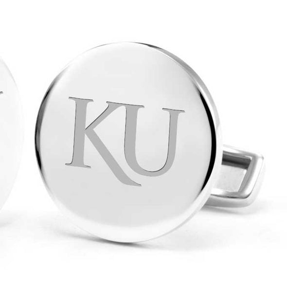 University of Kansas Cufflinks in Sterling Silver Shot #2