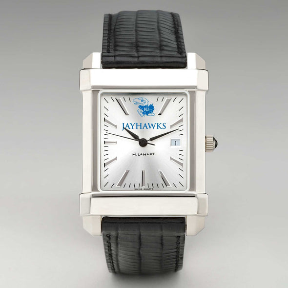 University of Kansas Men's Collegiate Watch with Leather Strap Shot #2
