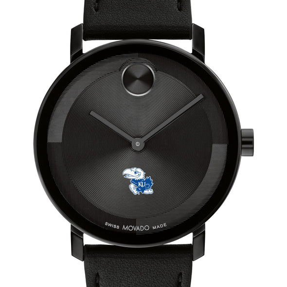 University of Kansas Men's Movado BOLD with Black Leather Strap Shot #1