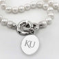 University of Kansas Pearl Necklace with Sterling Silver Charm Shot #2