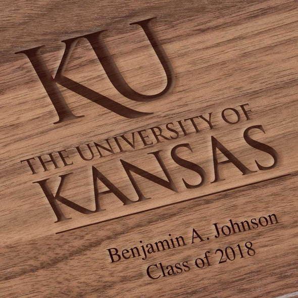 University of Kansas Solid Walnut Desk Box Shot #3