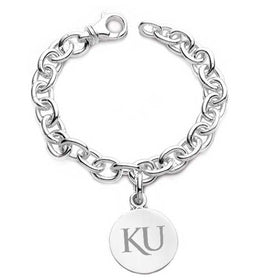 University of Kansas Sterling Silver Charm Bracelet Shot #1