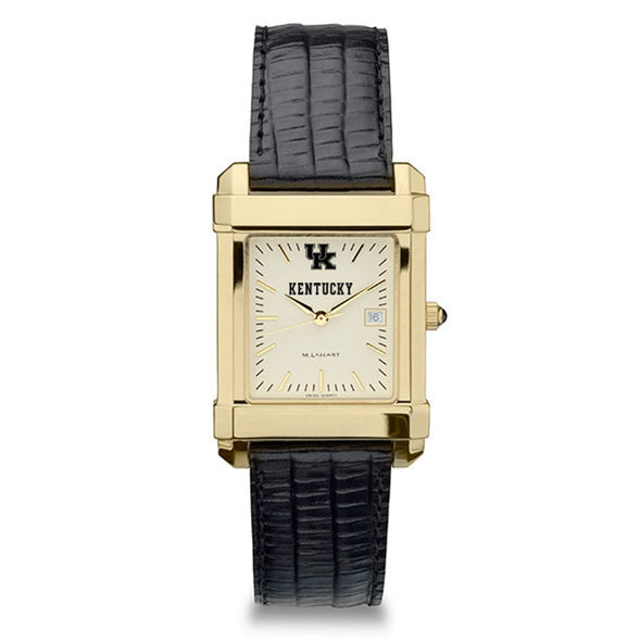 University of Kentucky Men&#39;s Gold Quad with Leather Strap Shot #2