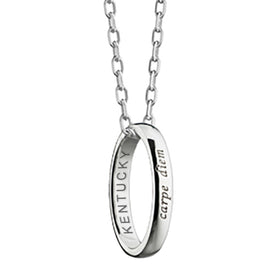 University of Kentucky Monica Rich Kosann &quot;Carpe Diem&quot; Poesy Ring Necklace in Silver Shot #1