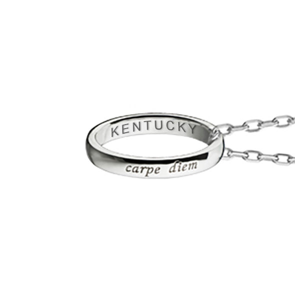 University of Kentucky Monica Rich Kosann "Carpe Diem" Poesy Ring Necklace in Silver Shot #3