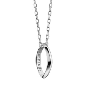 University of Kentucky Monica Rich Kosann Poesy Ring Necklace in Silver Shot #1