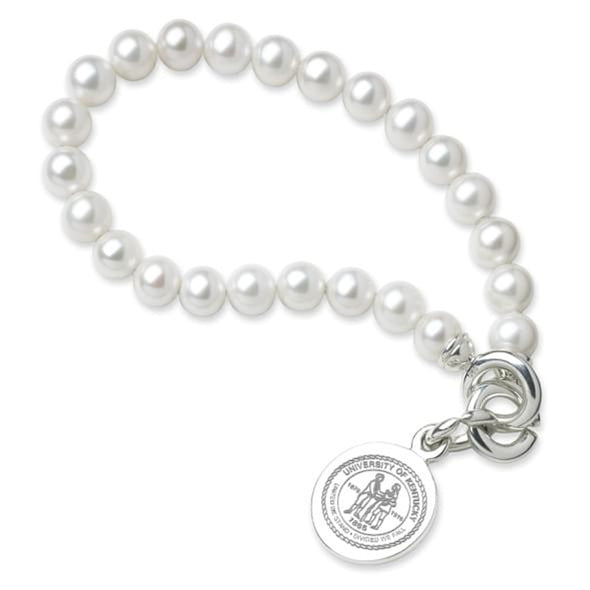 University of Kentucky Pearl Bracelet with Sterling Silver Charm Shot #1