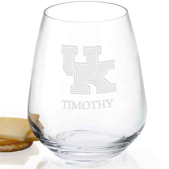 University of Kentucky Stemless Wine Glasses - Set of 2 Shot #2
