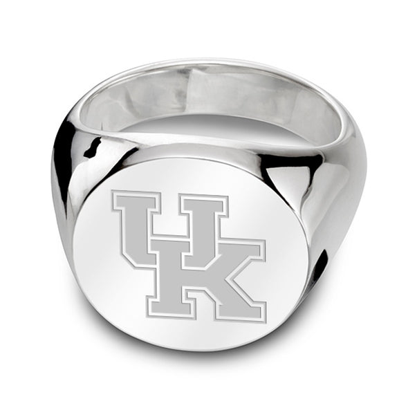 University of Kentucky Sterling Silver Round Signet Ring Shot #2