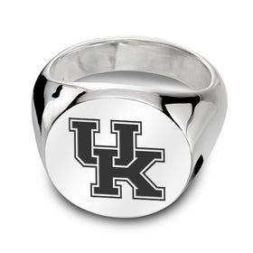 University of Kentucky Sterling Silver Round Signet Ring Shot #1