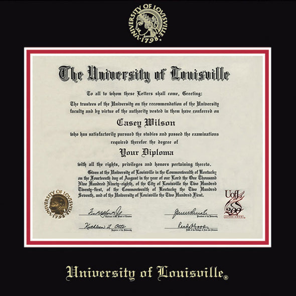 University of Louisville Diploma Frame, the Fidelitas Shot #2