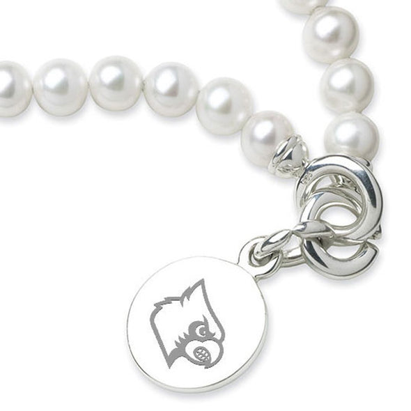 University of Louisville Pearl Bracelet with Sterling Silver Charm Shot #2