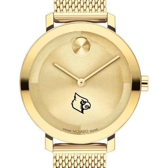University of Louisville Women's Movado Bold Gold with Mesh Bracelet Shot #1