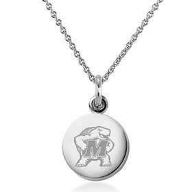 University of Maryland Necklace with Charm in Sterling Silver Shot #1