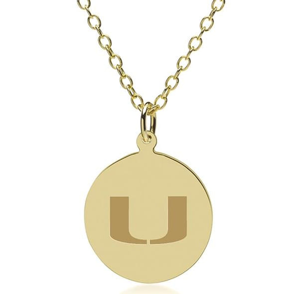 University of Miami 14K Gold Pendant & Chain Shot #1
