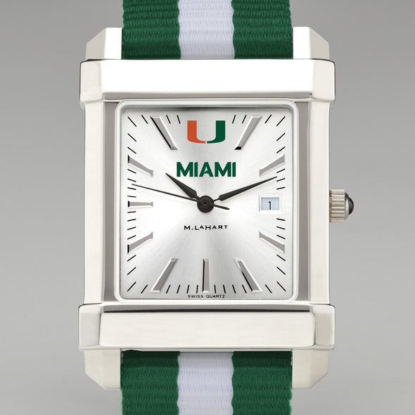 University of Miami Collegiate Watch with RAF Nylon Strap for Men Shot #1