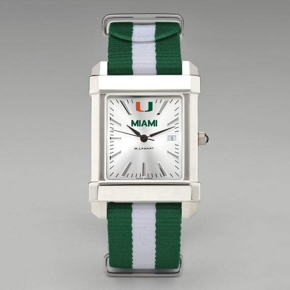 University of Miami Collegiate Watch with RAF Nylon Strap for Men Shot #2
