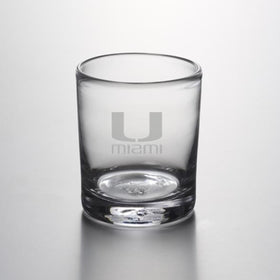 University of Miami Double Old Fashioned Glass by Simon Pearce Shot #1