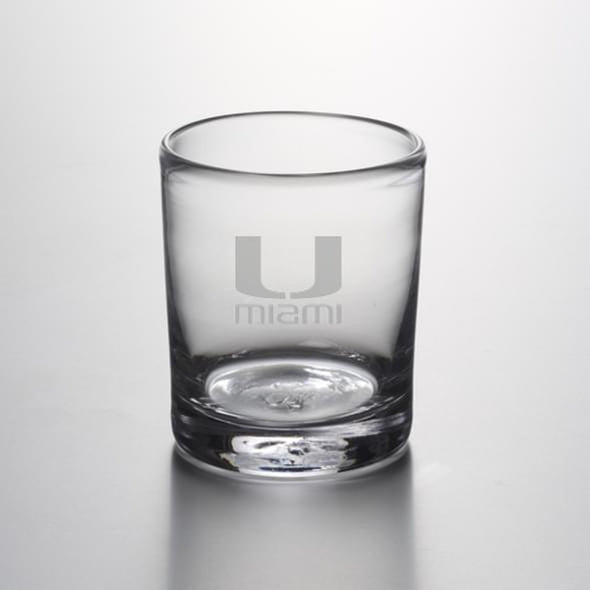 University of Miami Double Old Fashioned Glass by Simon Pearce Shot #2