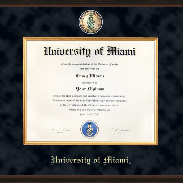 University of Miami Excelsior Diploma Frame Shot #2