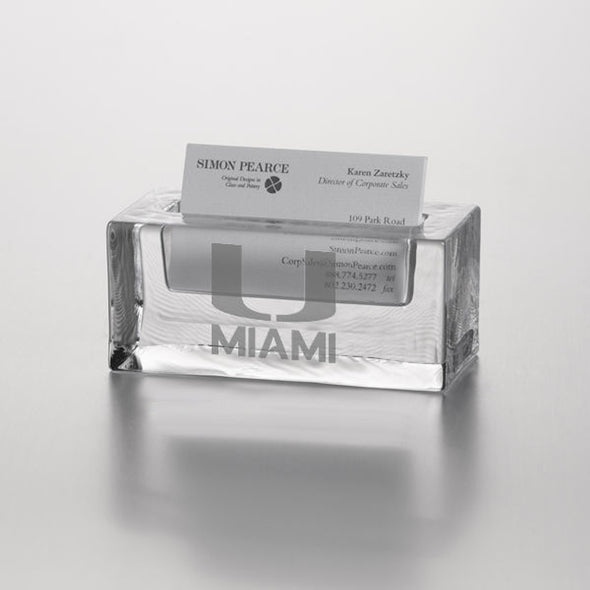 University of Miami Glass Business Cardholder by Simon Pearce Shot #1