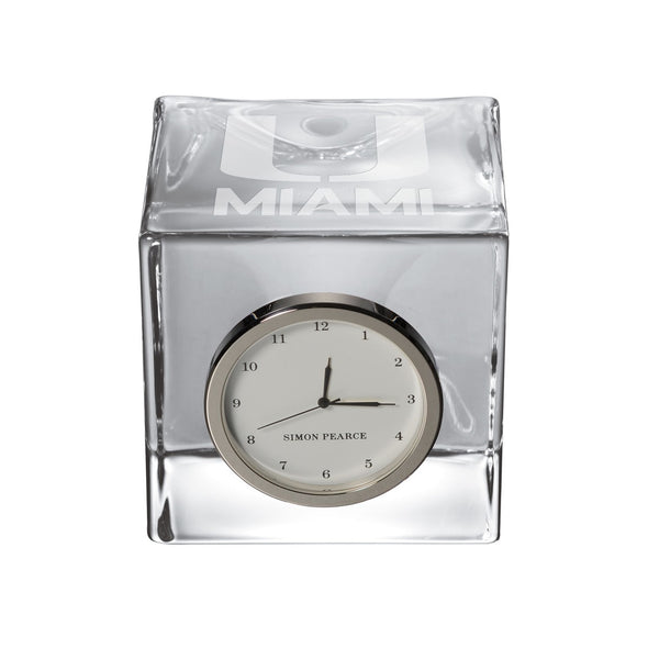 University of Miami Glass Desk Clock by Simon Pearce Shot #1
