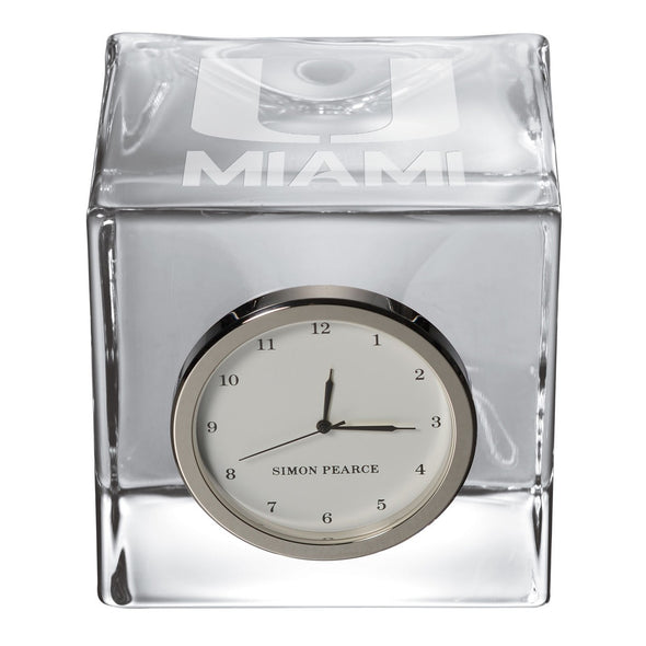 University of Miami Glass Desk Clock by Simon Pearce Shot #2