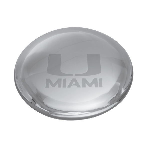 University of Miami Glass Dome Paperweight by Simon Pearce Shot #2