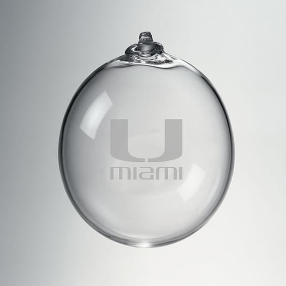 University of Miami Glass Ornament by Simon Pearce Shot #1