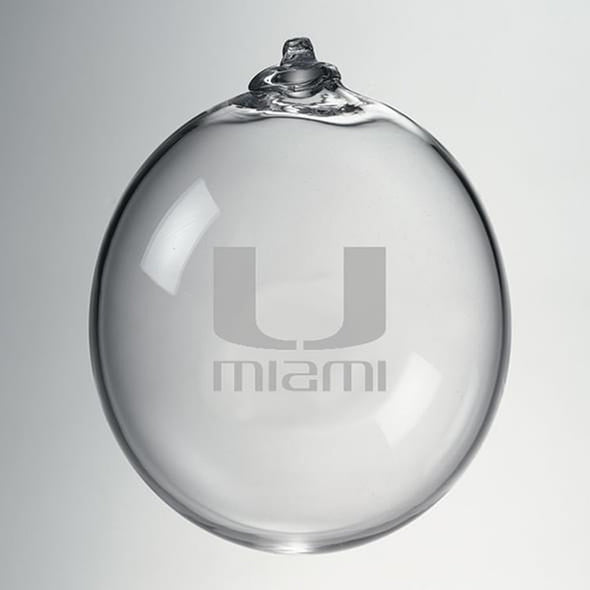 University of Miami Glass Ornament by Simon Pearce Shot #2