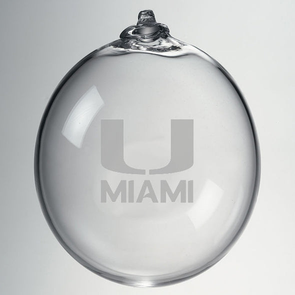 University of Miami Glass Ornament by Simon Pearce Shot #2