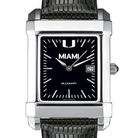 University of Miami Men's Black Quad with Leather Shot #1