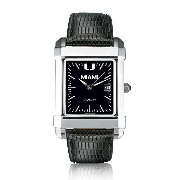 University of Miami Men's Black Quad with Leather Shot #2