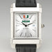 University of Miami Men's Collegiate Watch with Leather Strap