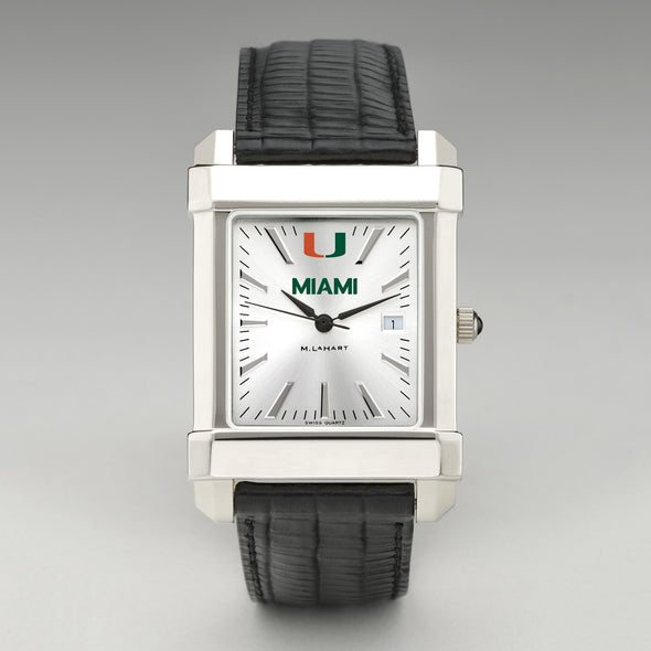 University of Miami Men's Collegiate Watch with Leather Strap Shot #2