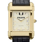 University of Miami Men's Gold Quad with Leather Strap Shot #1