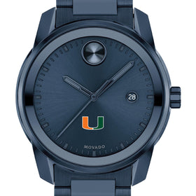 University of Miami Men&#39;s Movado BOLD Blue Ion with Date Window Shot #1