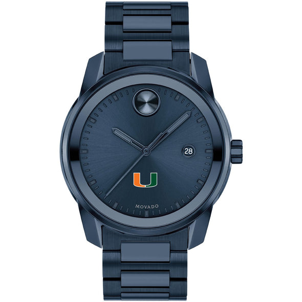 University of Miami Men&#39;s Movado BOLD Blue Ion with Date Window Shot #2