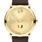 University of Miami Men's Movado BOLD Gold with Chocolate Leather Strap Shot #1