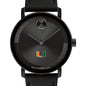 University of Miami Men's Movado BOLD with Black Leather Strap Shot #1