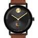 University of Miami Men's Movado BOLD with Cognac Leather Strap