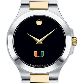 University of Miami Men&#39;s Movado Collection Two-Tone Watch with Black Dial Shot #1