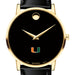 University of Miami Men's Movado Gold Museum Classic Leather