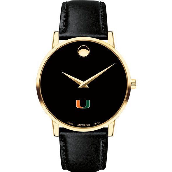 University of Miami Men&#39;s Movado Gold Museum Classic Leather Shot #2