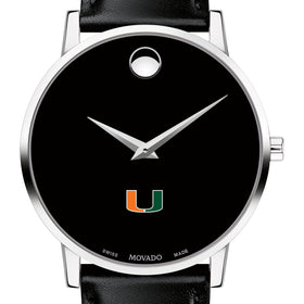 University of Miami Men&#39;s Movado Museum with Leather Strap Shot #1