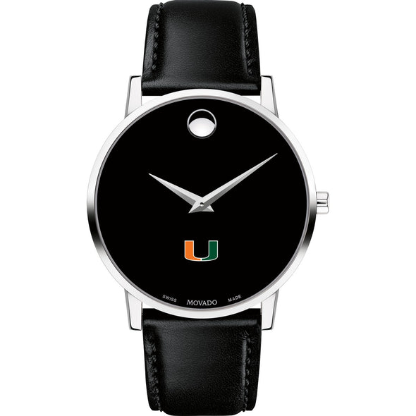 University of Miami Men&#39;s Movado Museum with Leather Strap Shot #2